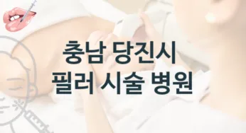 당진시 필러 시술 병원 추천 시술비용 및 관리