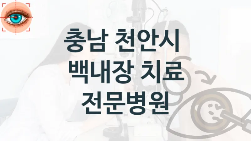 충남 천안시 백내장 치료 진료상담 병원 소개