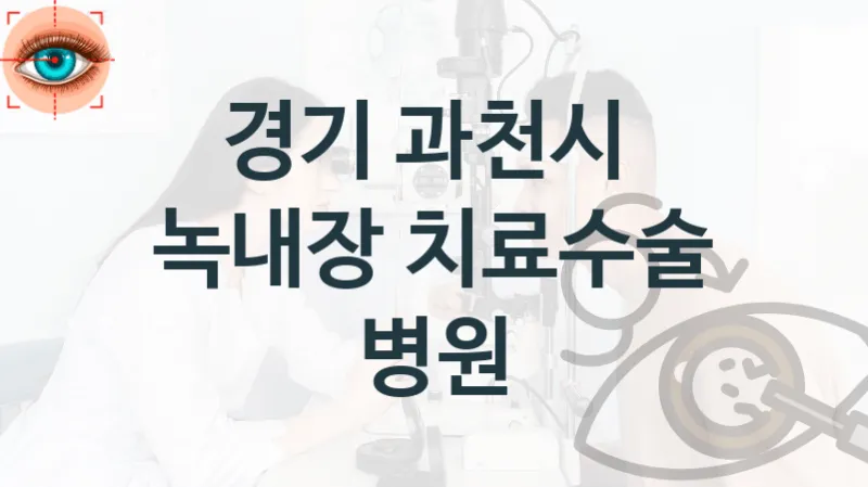 과천시 녹내장 수술 상담 병원 소개 – 수술 치료 비용 및 실손보험적용여부