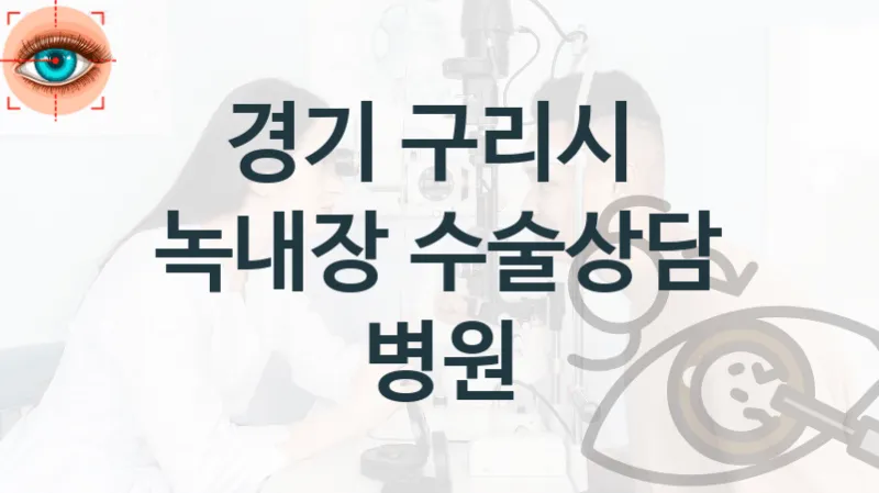 경기 구리시 녹내장 치료관리 및 진료 수술 상담 병원 추천 수술견적 및 비용