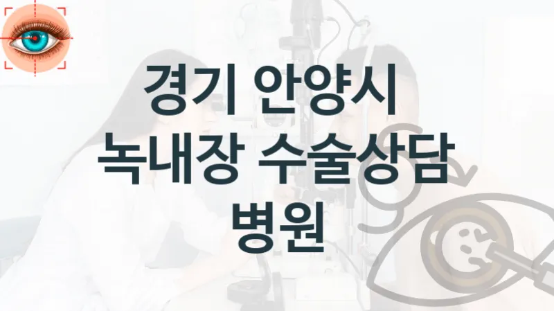 경기 안양시 녹내장 치료관리 및 진료 수술 상담 병원 안내 수술견적 및 비용