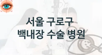 서울 구로구 백내장 치료관리 및 진료 수술 상담 병원 추천 비용 및 실손적용여부