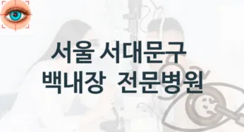 서울 서대문구 백내장 치료관리 및 진료 수술 상담 병원 추천 비용 및 실손적용여부