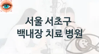 서울 서초구 백내장 수술상담 관리 병원 추천