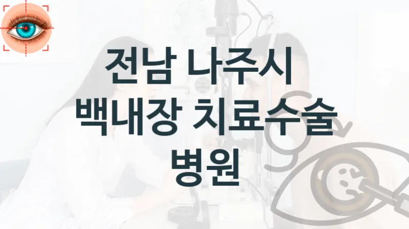 전남 나주시 백내장 치료 수술관리 병원 추천